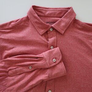 UNTUCKit Shirt Men’s M Red Button Up Long Sleeve Performance Perf Tee